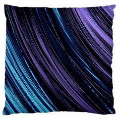 Blue And Purple Stripes Large Flano Cushion Case (one Side) by Dazzleway