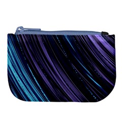 Blue And Purple Stripes Large Coin Purse by Dazzleway