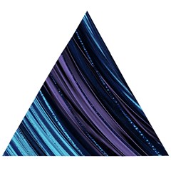 Blue And Purple Stripes Wooden Puzzle Triangle by Dazzleway