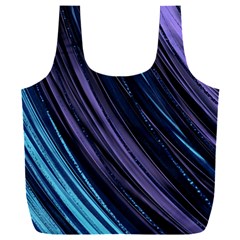 Blue And Purple Stripes Full Print Recycle Bag (xxxl) by Dazzleway