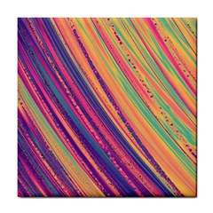 Colorful Stripes Tile Coaster by Dazzleway