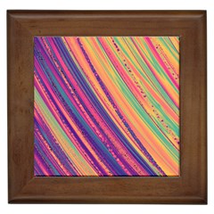 Colorful Stripes Framed Tile by Dazzleway