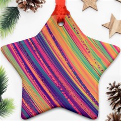 Colorful Stripes Ornament (star) by Dazzleway