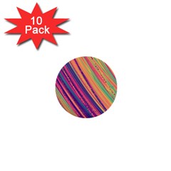 Colorful Stripes 1  Mini Buttons (10 Pack)  by Dazzleway