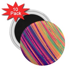 Colorful Stripes 2 25  Magnets (10 Pack)  by Dazzleway