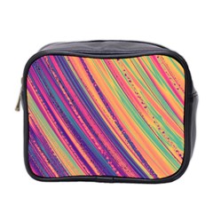 Colorful Stripes Mini Toiletries Bag (two Sides) by Dazzleway