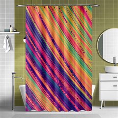 Colorful Stripes Shower Curtain 48  X 72  (small)  by Dazzleway