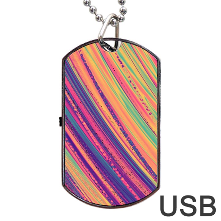 Colorful stripes Dog Tag USB Flash (One Side)