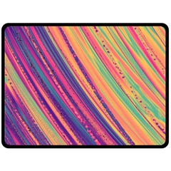 Colorful Stripes Double Sided Fleece Blanket (large)  by Dazzleway