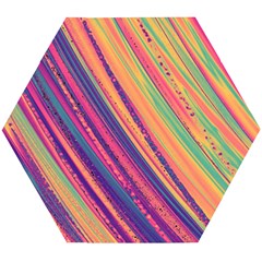 Colorful Stripes Wooden Puzzle Hexagon by Dazzleway