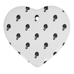 Aviator Helmet Motif Print Pattern Heart Ornament (two Sides) by dflcprintsclothing