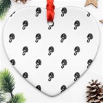 Aviator Helmet Motif Print Pattern Heart Ornament (Two Sides) Back