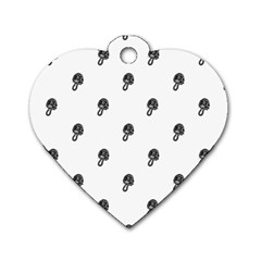 Aviator Helmet Motif Print Pattern Dog Tag Heart (two Sides) by dflcprintsclothing