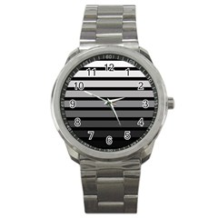 9 Bar Monochrome Fade Sport Metal Watch by WetdryvacsLair