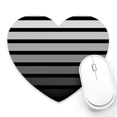 9 Bar Monochrome Fade Heart Mousepads by WetdryvacsLair