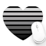 9 Bar Monochrome Fade Heart Mousepads Front