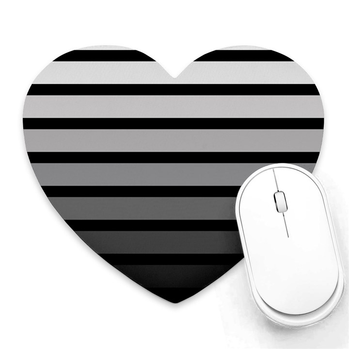 9 Bar Monochrome Fade Heart Mousepads