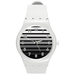 9 Bar Monochrome Fade Round Plastic Sport Watch (m) by WetdryvacsLair