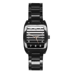 9 Bar Monochrome Fade Stainless Steel Barrel Watch by WetdryvacsLair