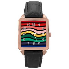 Nine 9 Bar Rainbow Sea Sickness Rose Gold Leather Watch  by WetdryvacsLair