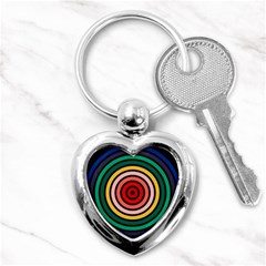 Nine 9 Bar Rainbow Target Key Chain (heart) by WetdryvacsLair