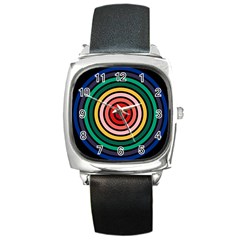 Nine 9 Bar Rainbow Target Square Metal Watch by WetdryvacsLair