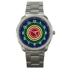 Nine 9 Bar Rainbow Target Sport Metal Watch by WetdryvacsLair