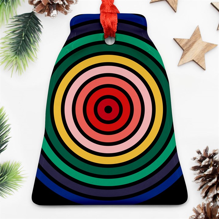 Nine 9 Bar Rainbow Target Ornament (Bell)