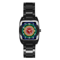 Nine 9 Bar Rainbow Target Stainless Steel Barrel Watch by WetdryvacsLair