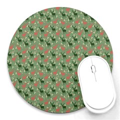 Deer Retro Pattern Round Mousepads