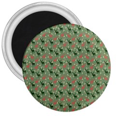 Deer Retro Pattern 3  Magnets