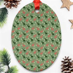 Deer Retro Pattern Ornament (oval)