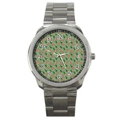 Deer Retro Pattern Sport Metal Watch