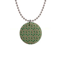 Deer Retro Pattern 1  Button Necklace