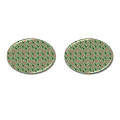 Deer Retro Pattern Cufflinks (oval)