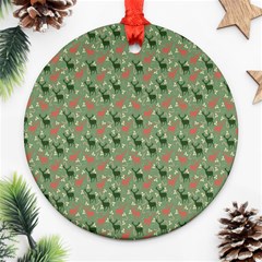 Deer Retro Pattern Round Ornament (two Sides)