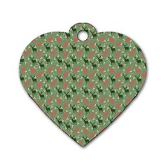 Deer Retro Pattern Dog Tag Heart (one Side)