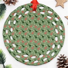 Deer Retro Pattern Ornament (round Filigree)