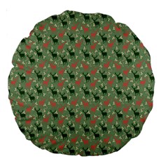 Deer Retro Pattern Large 18  Premium Round Cushions