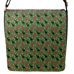 Deer Retro Pattern Flap Closure Messenger Bag (S)