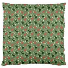 Deer Retro Pattern Large Flano Cushion Case (two Sides)