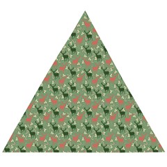 Deer Retro Pattern Wooden Puzzle Triangle