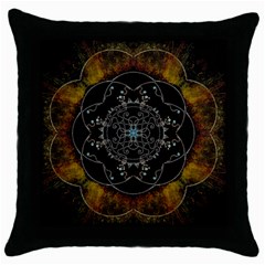 Mandala - 0005 - The Pressing Throw Pillow Case (black) by WetdryvacsLair