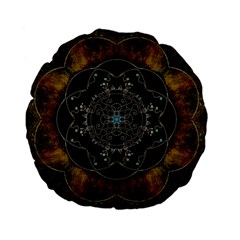 Mandala - 0005 - The Pressing Standard 15  Premium Flano Round Cushions by WetdryvacsLair