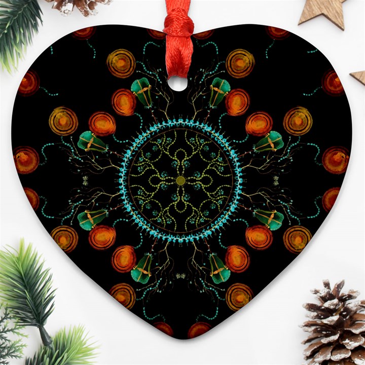 Mandala - 0006 - Floating Free Ornament (Heart)