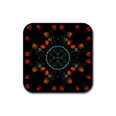 Mandala - 0006 - Floating Free Rubber Square Coaster (4 Pack)  by WetdryvacsLair