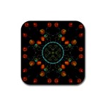 Mandala - 0006 - Floating Free Rubber Square Coaster (4 pack)  Front