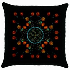 Mandala - 0006 - Floating Free Throw Pillow Case (black) by WetdryvacsLair