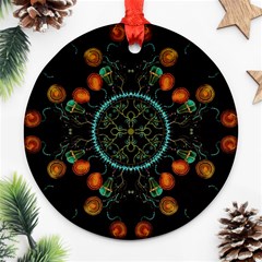 Mandala - 0006 - Floating Free Round Ornament (two Sides) by WetdryvacsLair