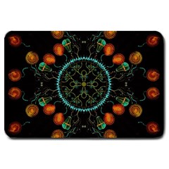 Mandala - 0006 - Floating Free Large Doormat  by WetdryvacsLair